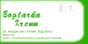 boglarka kremm business card