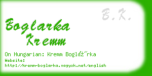 boglarka kremm business card
